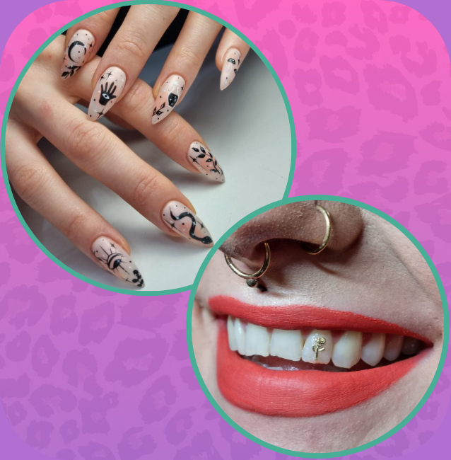 nails and teeth with border